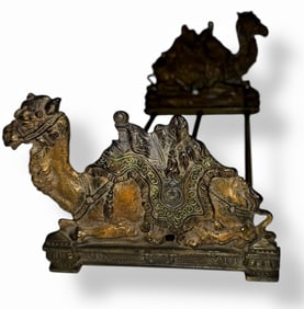 Judd Egyptian Revival Expandable Cast Iron Camel Bookends, 1920s