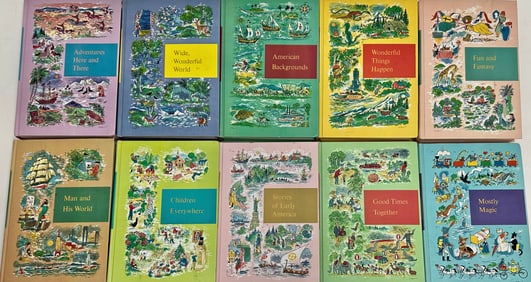 THROUGH GOLDEN WINDOWS,  Childrens Stories,  Grolier, New York, 1958 (10)