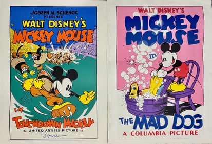 Walt Disney's MICKEY MOUSE in THE MAD DOG & TOUCHDOWN MICKEY, Signed