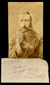 Belgian King Leopold II (1835-1909)  Hand-Signed Note and Inscribed Photograph