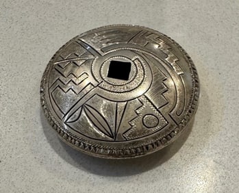 Native American Hopi Silversmith, Howard Sice Sterling Silver Seed Pot, Signed