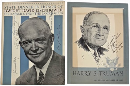 President Dwight D. Eisenhower & Harry S,. Truman Signed State Dinner Honoree