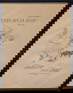 Henri de Toulouse Lautrec - Ce Que Dit La Pluie Song Sheet Cover: Henri de Toulouse Lautrec (French, 1864-1901). Songs of Desire Dihau published as Melodies de Desire Dihau. Toulouse -Lautrec illustrated song sheet cover. CE QUGE DIT LA PLUIE (What The Rain Says). S