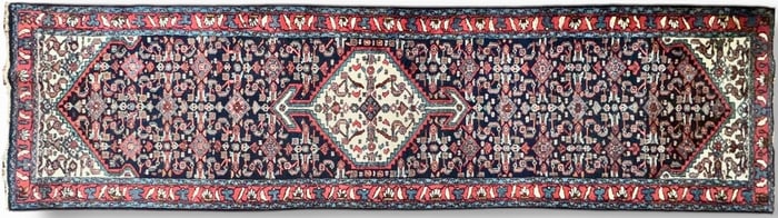 Persian Hand Woven Wool Runner Rug 11 x 3 ft.