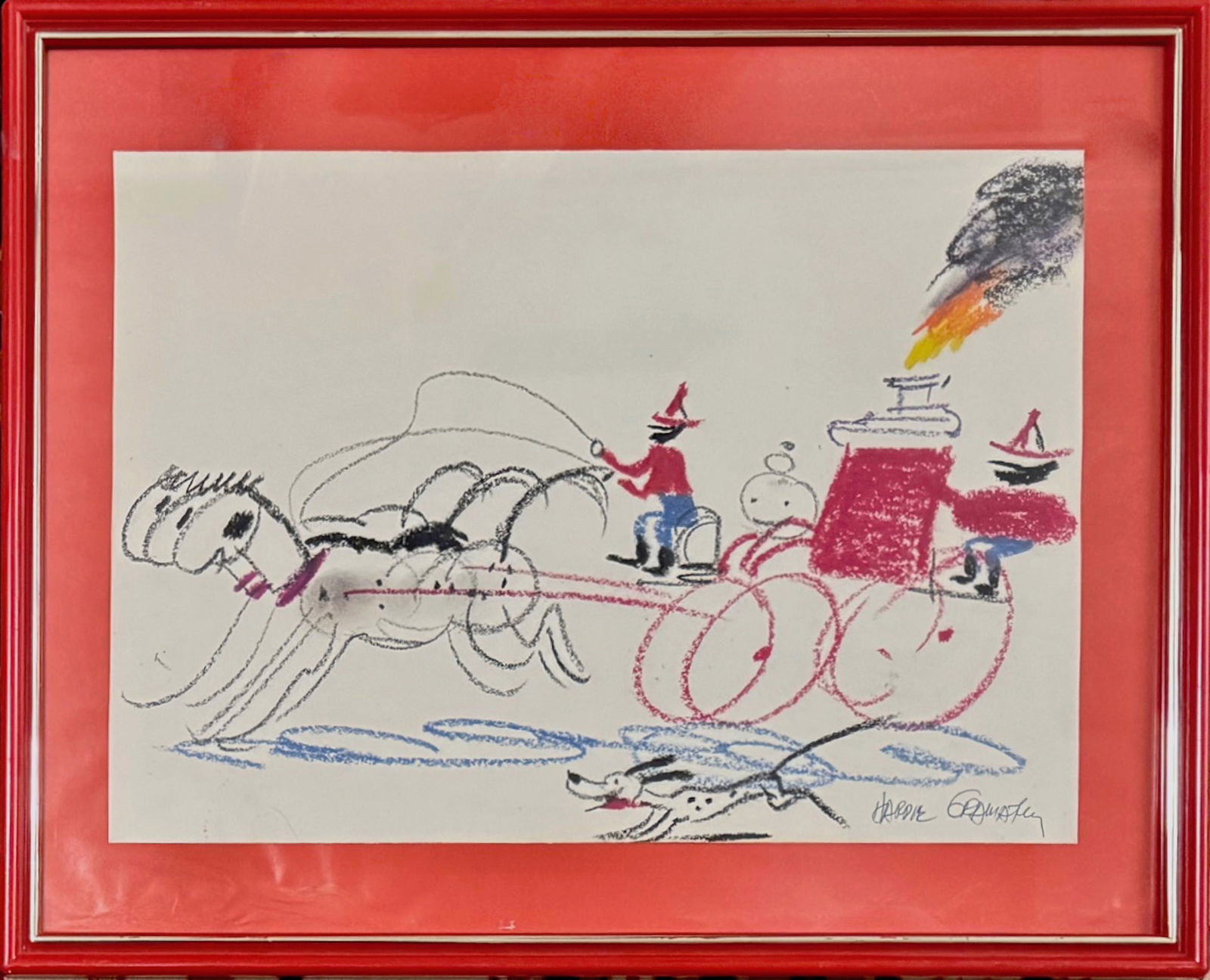 Hardie Gramatky  Original Illustration For HERCULES, OLD FASHIONED FIRE ENGINE, 1940 (1 of 4)