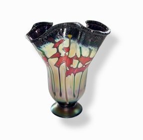 Robert Held, Iridescent Studio Art Glass Vase, 11 1/4in.