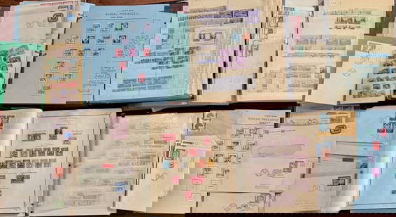 American Unsorted Stamp Collection,  Mint, Sheets, Blocks and Cancelled (1000+): Six volumes of unsorted American stamps. Approximately 1000 plus. American mint postage stamps, full sheets, blocks etc. Condition: good overall original estate condition. Much to large for us to sort