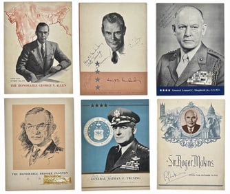 Military & Dignitaries Autographed State Dinner Honoree,  Lotos Club, 1950s