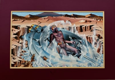 Anatoly Paseka Sci-Fi  Illustration Painting, DEATH OF SCOUT,  U. S. S. R