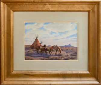 Native American Indian In A Landscape Setting, George Reichart