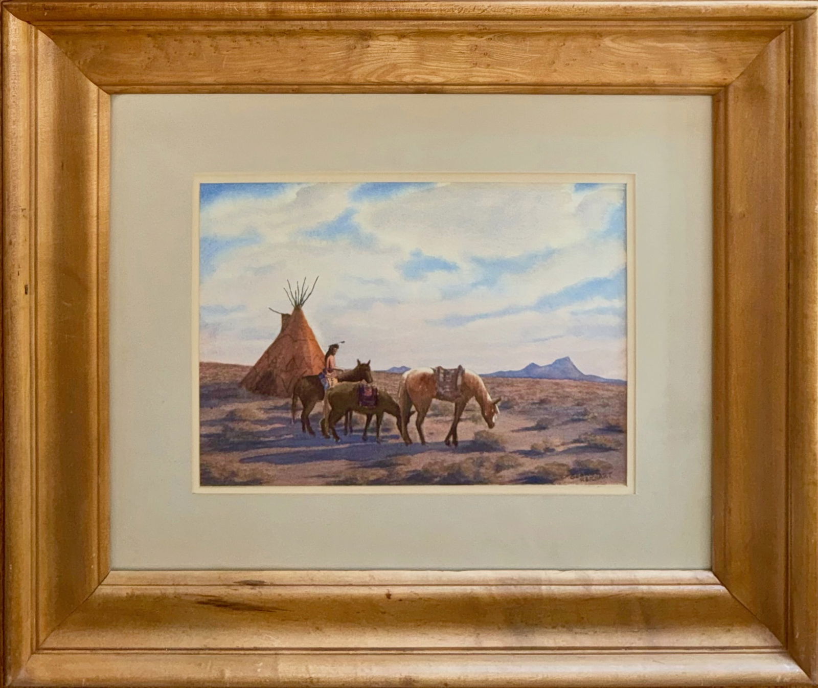 Native American Indian In A Landscape Setting,  George Reichart (1 of 4)