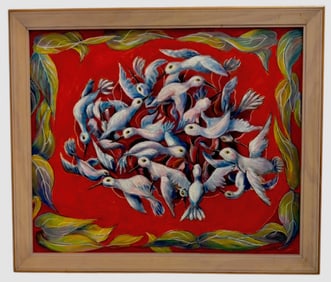 F.V. Woolley (American, 20th c.)  Mid-Century Abstract Painting