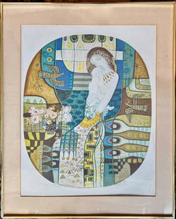 Heshi Yu (Chinese, b. 1935) MOTHER and CHILD, 1970: Chinese Modernist color Lithograph, Hand-Signed and Edition Numbered by the artist, Heshi Yu. Pencil signed on lower margins. HESHI YU. 190/200. Color lithograph on wove paper. Approximate dimensions: