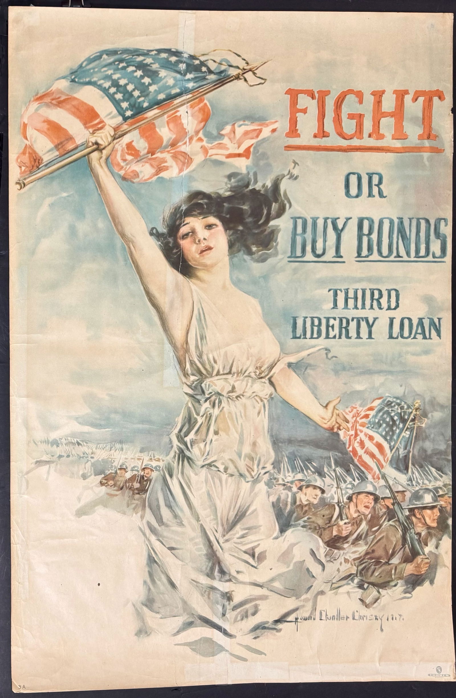 WW1 FIGHT OR BUY BONDS Third Liberty Loan Poster,  By Howard Chandler Christy, 1917 (1 of 6)