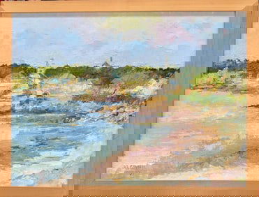 Rockport Massachusetts Impressionist Plein Air Landscape Painting,   R.L. Cowan, 2007
