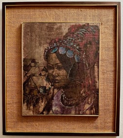 Southeast Asian Painting,  Yao Hill Tribe Woman,  Pryat Pongdam