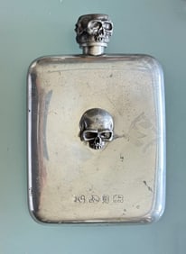 Vintage Alchemy Sheffield England Goth Skull Flask