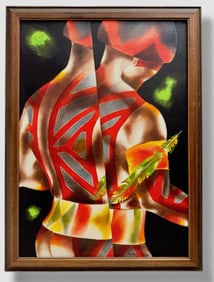 Brazilian Modernist Abstract Painting, Franklin Guanabarino, 1986