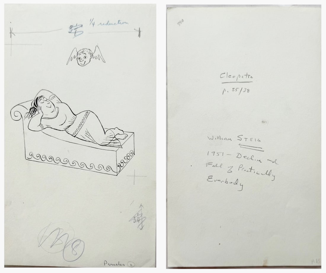 William Steig (1907-2003)  Original Published Drawing, DECLINE & FALL OF PRACTICALLY EVERYBODY, 1951 (1 of 2)