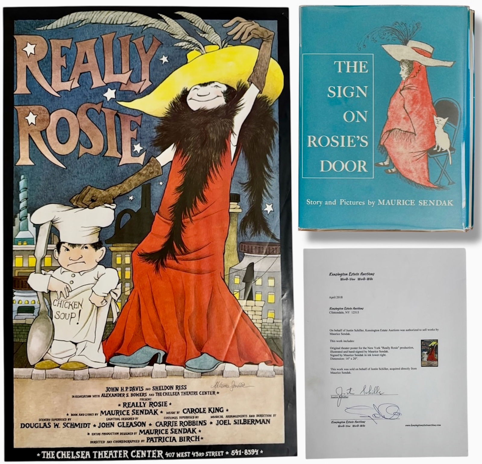 Maurice Sendak Signed REALLY ROSIE Theater Poster W/ COA &  Book (1 of 5)