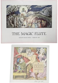 Maurice Sendak Signed MAGIC FLUTE POSTER & HOUSTON OPERA SEASON PROGRAM w/ COA