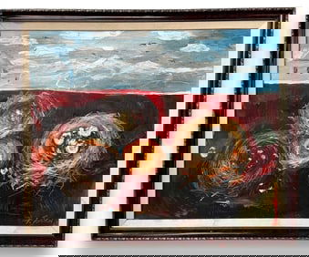 Andrei Sorokin (Russian, 1963-2016) Surrealist Impasto Oil Painting