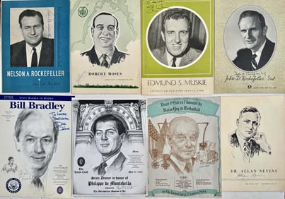 Prominent Americans, State Dinner Menus Signed By The Honoree, Lotos Club, N.Y.