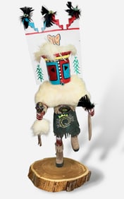 Navajo Carved "Butterfly'" Kachina, Signed Begay: H: 22"