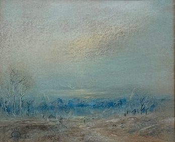 Impressionist Landscape Painting, Artist Monogrammed & Dated 22