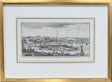 18th Century Panoramic View Of The City Of Avignon , Salmon, 1748