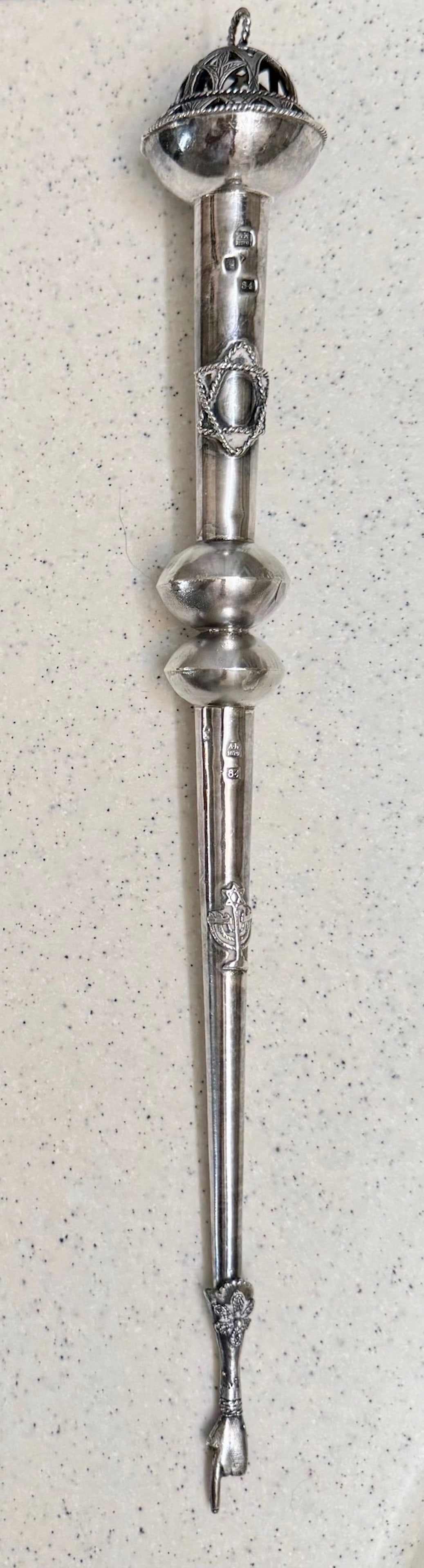 Judaica: 19th C. Russian Sterling Silver Torah Pointer, 1879 (1 of 9)