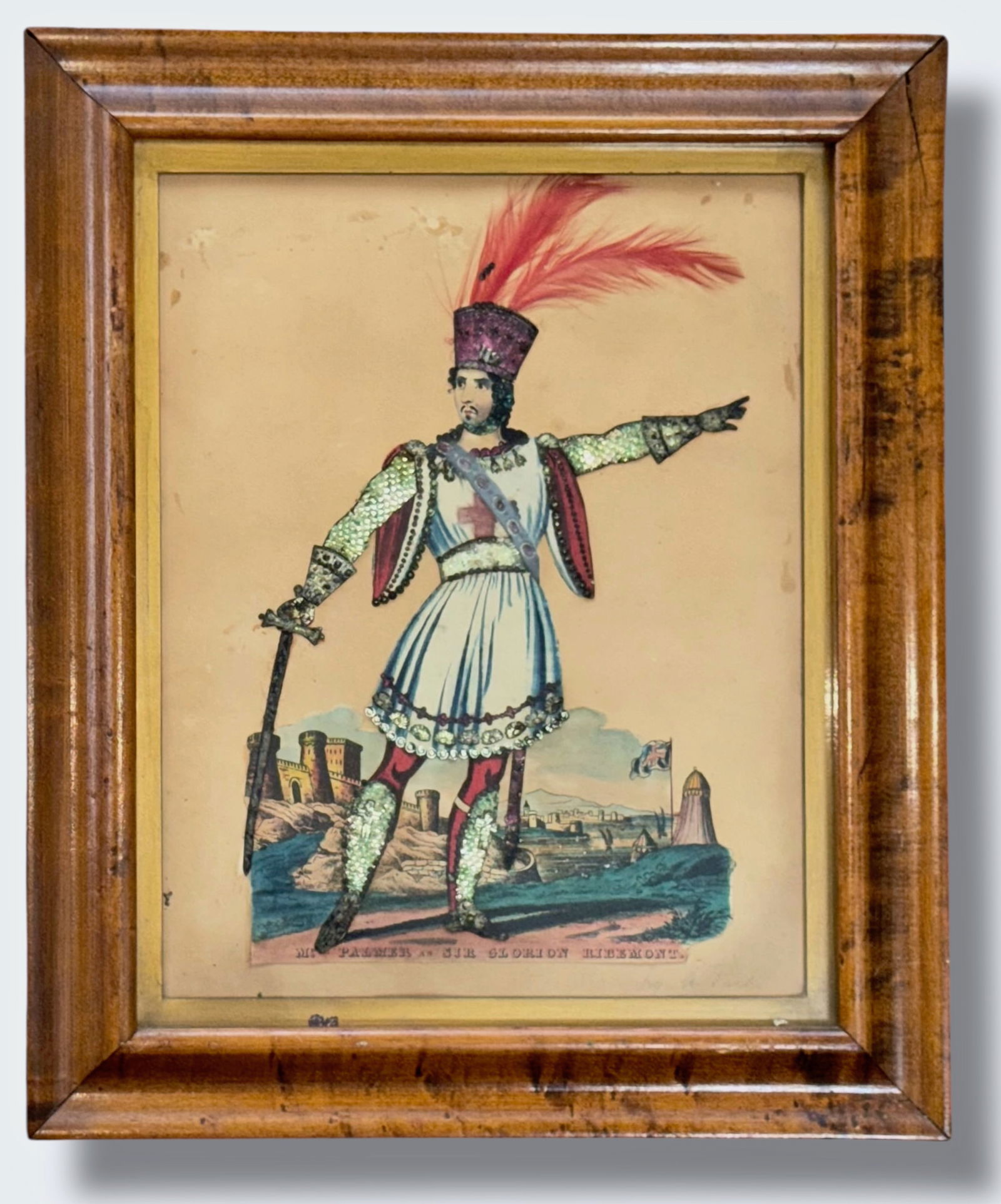 19th Century British Theatrical Tinsel Collage SIR GLORION RIBEMONT (1 of 5)