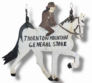 Original Thornton Mountain General Store Painted Trade Sign, Virginia c. 1950s
