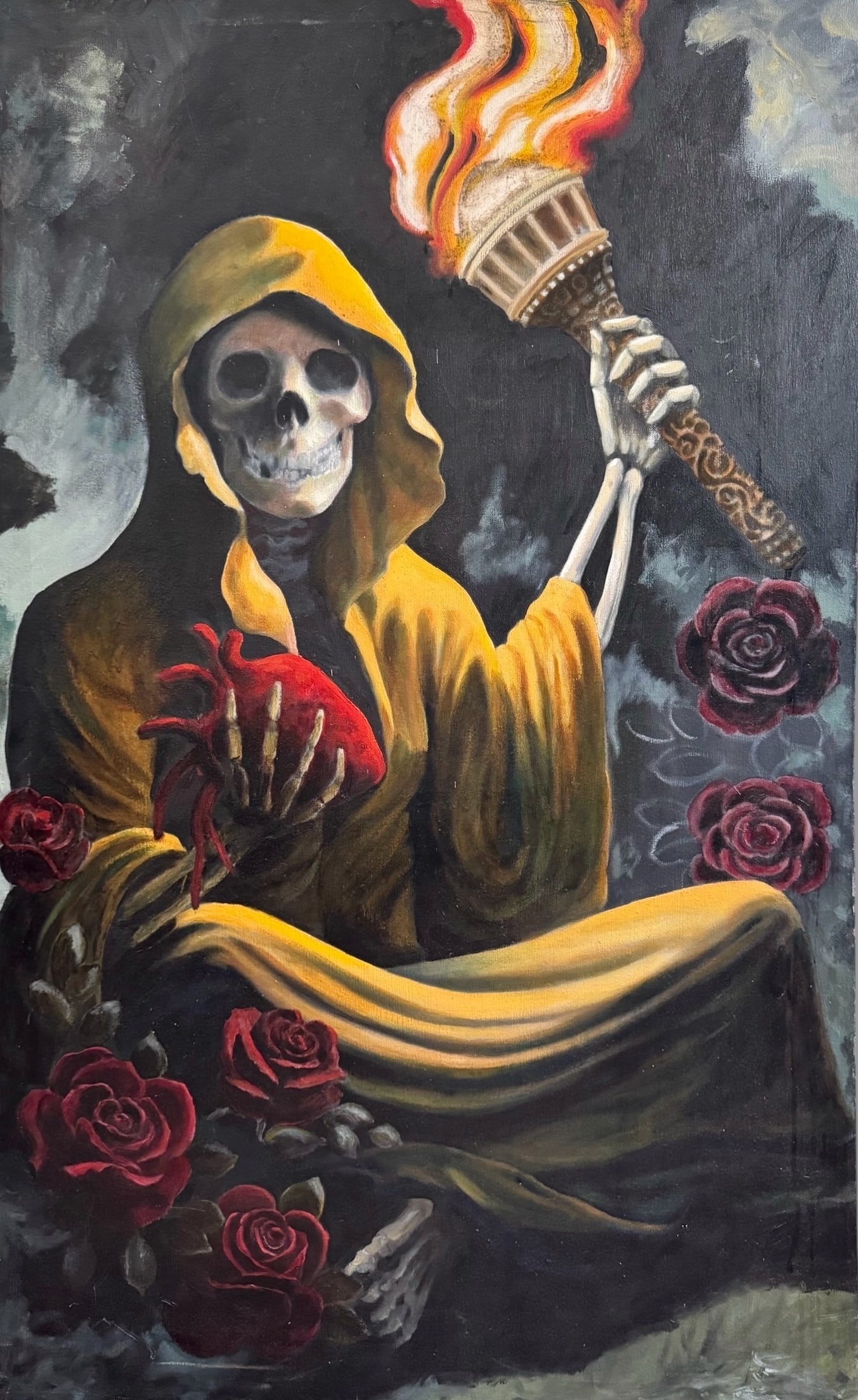 Mid-Century Painting, Grim Reaper, Charon The Ferryman Of The Underworld (1 of 2)