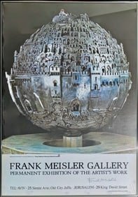 Frank Meisler Original Signed Exhibition Poster, Tel Aviv, Israel, 1970s