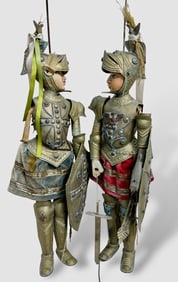 Sicilian Puppet Theater Opera Dei Pupi Marionettes / Puppets, Medieval Knights