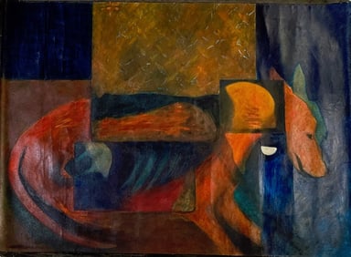 POP ART Oil Painting MANHATTAN RESCUE, 1970s