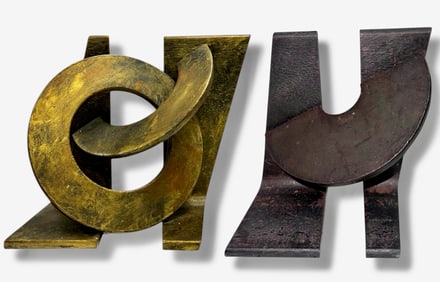 Modernist Free Form Abstract Iron Sculptures by Ann Sperry, 1992