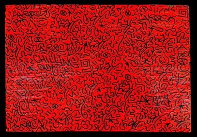 LA II (Angel Ortiz) Urban Graffiti Dayglo Painting On Found Wood "CHILLING OUT LAROCK"