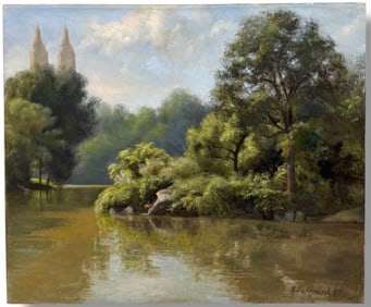 John LeGrand (American. 1921-2005) Central Park Landscape Painting, N.Y.C.