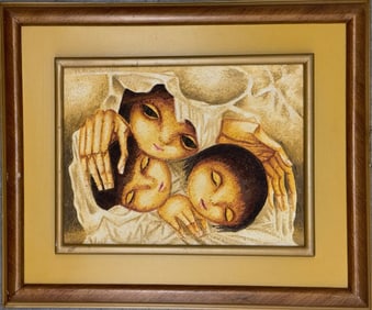 Mid-Century Mexican Figurative Oil Painting