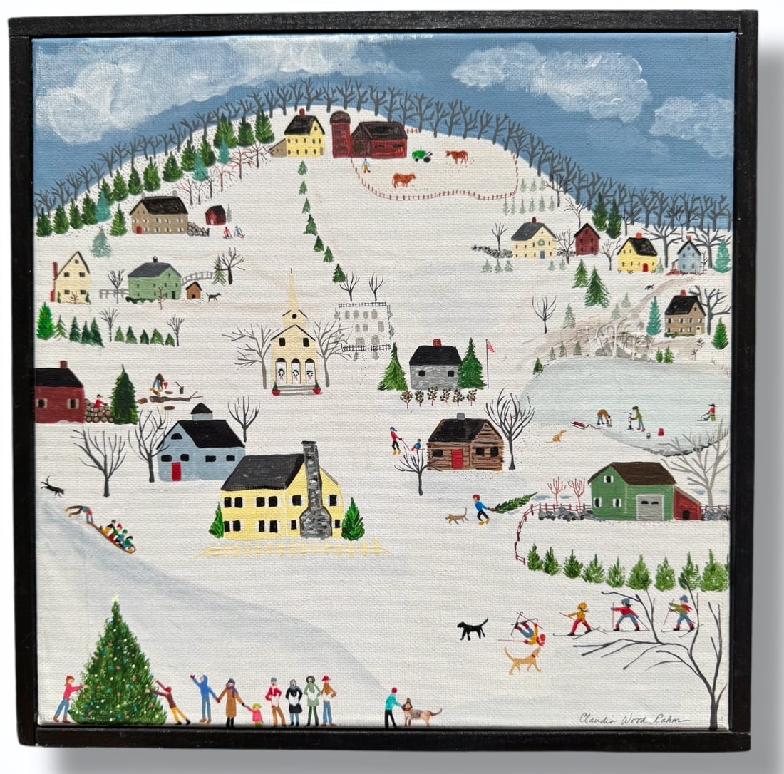 Claudia Wood Rahm New England Folk Art Painting (1 of 4)