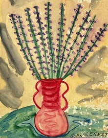 John G. Ernst (1920-1995) Abstract FLORAL STILL LIFE Woodstock, N.Y.