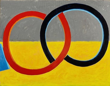 David Seccombe Abstract Modernist Painting TWO CURLS VIII, New York, 2018