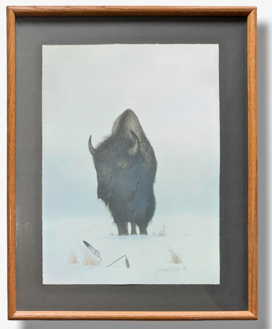 Donald Vann  (Cherokee,  b.1949)  Native American Buffalo (1 of 7)