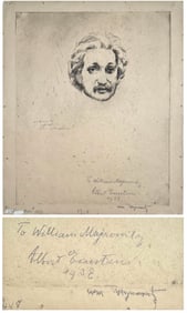 William Meyerowitz Etching, Personally Hand-Signed By Albert Einstein 1932