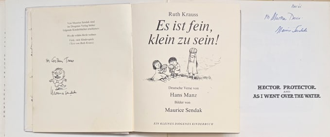 Maurice Sendak Signed & Inscribed Books With Original Drawing, Including COA