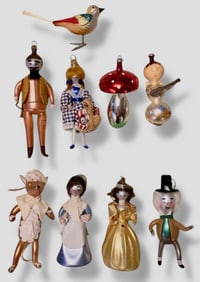 Vintage Italian Hand Blown Glass Fairy Tale Christmas Holiday Ornaments (9)