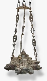 Antique South Indian Bronze Hanging Oil Lamp