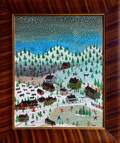 Rosebee (Cecelia Surdut) American Folk Art Painting THE SNOW STORM